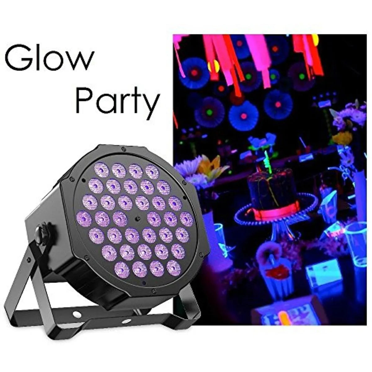 36 LED DJ Disco Light with Music Sync & Adjustable Stand