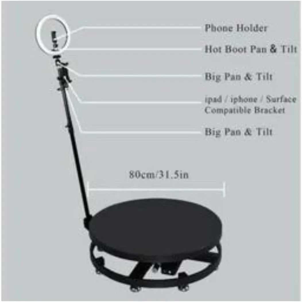 Transfigure 360 Spinning Selfie Magic Photo Platform and Tripod with Back Up 68CM long