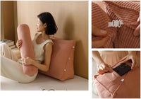 Ergonomic Wedge Pillow with Removable Roll Cushion - Pink