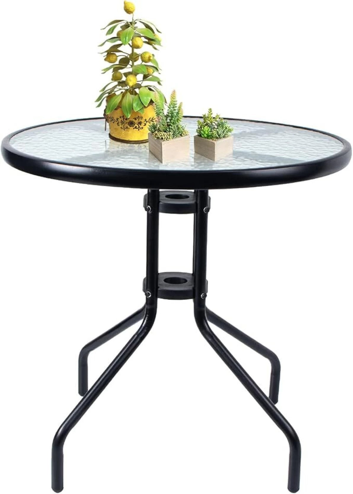 Tempered Glass Top Graphite Table