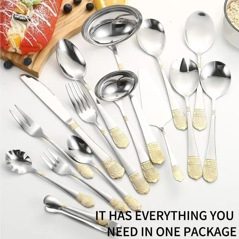 72-Piece Stainless Steel Cutlery Set with Wooden Gift Case