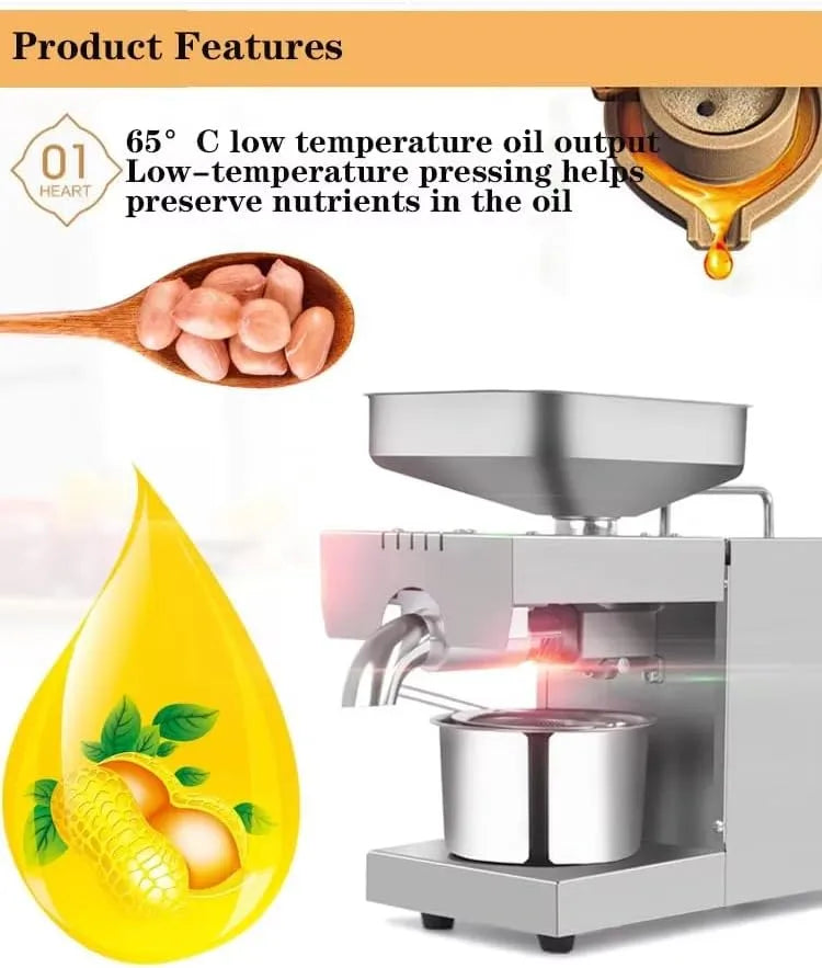 Automatic Hot and Cold Press Stainless Steel Seed and Nut Oil Press Machine