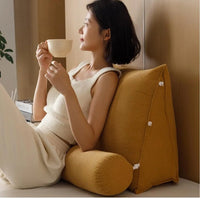 Ergonomic Wedge Pillow with Removable Roll Cushion - Green (Yellow)
