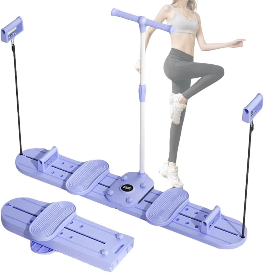 3-in-1 Multi-Functional Fitness Trainer, Leg Skiing Machine with Push-Up Board and Pelvic Floor Aid, Lavender Purple