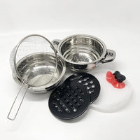 FUNITE CulinaryElite 140 Series Stainless Steel Cookware Set, 140 Pieces, Induction Compatible, Blue Glass Lids