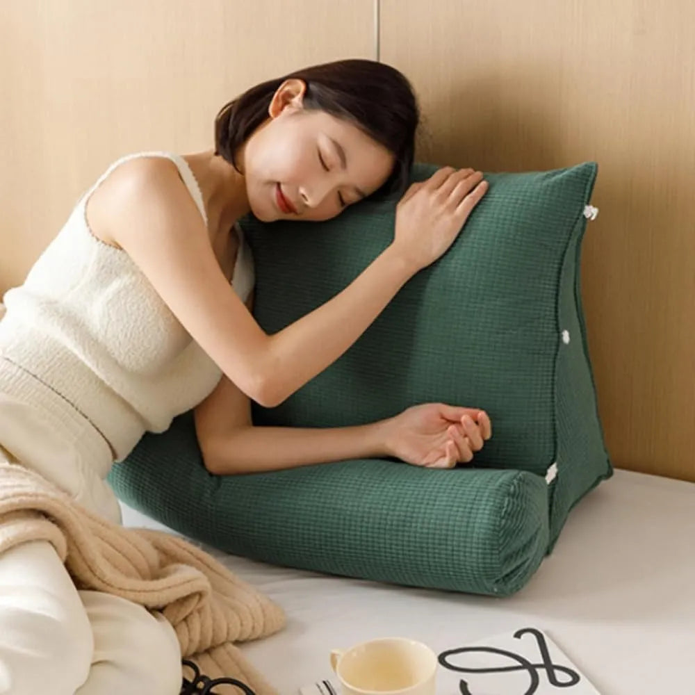 Ergonomic Wedge Pillow with Removable Roll Cushion - Green (Dark Green)