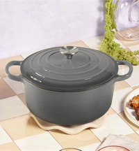 Chefs Choice 11-Piece Enamel Cast Iron Casserole Cookware Set - Grey