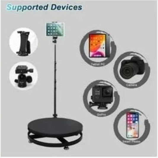 Transfigure 360 Spinning Selfie Magic Photo Platform and Tripod with Back Up Battery (100CM)