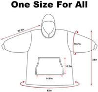 Oversized Sherpa Hoodie Blanket – Ultra-Plush Wearable Sweatshirt – Grey
