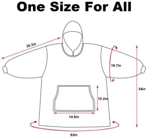 Oversized Sherpa Hoodie Blanket – Ultra-Plush Wearable Sweatshirt – Grey