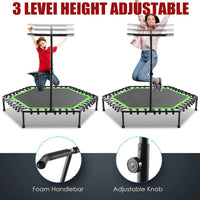 Handrail Hexagonal Fitness Trampoline – Stainless Steel, with Safety Handle