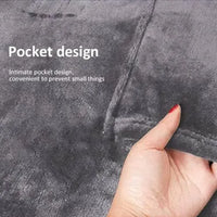 Oversized Sherpa Hoodie Blanket – Ultra-Plush Wearable Sweatshirt – Grey